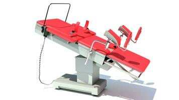 gynaecologisch examen tafel medisch uitrusting 3d renderen Aan wit achtergrond foto