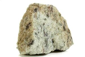 macro steen apatiet- mineraal Aan wit achtergrond foto