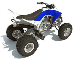 quad atv sport fiets 3d renderen Aan wit achtergrond foto