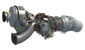 turboprop vliegtuig motor 3d renderen foto