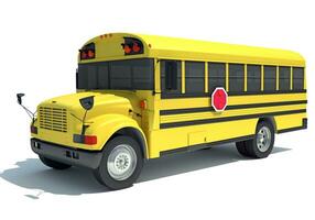 school- bus 3d renderen Aan wit achtergrond foto