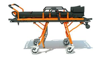 brancard trolley medisch uitrusting 3d renderen Aan wit achtergrond foto
