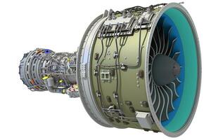 vliegtuig turbofan motor 3d renderen foto