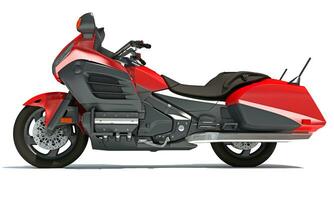 motorfiets 3d renderen Aan wit achtergrond foto
