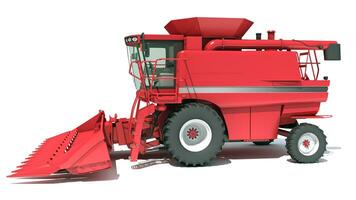 combineren oogstmachine boerderij uitrusting 3d renderen Aan wit achtergrond foto
