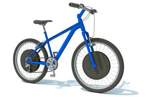 berg fiets 3d renderen Aan wit achtergrond foto
