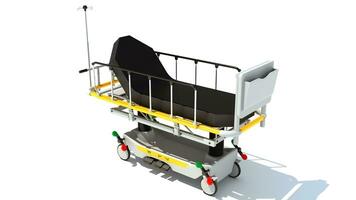 medisch brancard trolley 3d renderen Aan wit achtergrond foto