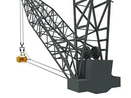 dragline graafmachine emmer zwaar bouw machinerie 3d renderen foto