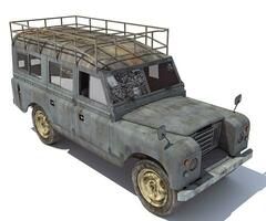 oud klassiek wijnoogst auto 3d renderen Aan wit achtergrond foto