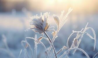 ai gegenereerd bevroren wit rozen in een ijzig veld. ai generatief. foto