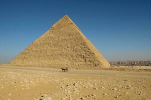een mooi afbeelding van de piramides in Gizeh, Egypte foto
