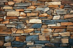 ai gegenereerd steen muren levendig patronen en texturen creëren boeiend bouwkundig esthetiek foto