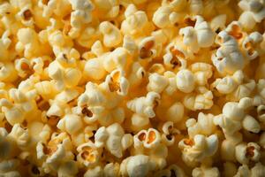 ai gegenereerd filmische verleiden popcorn pitten Aan een achtergrond creëren een visueel aantrekkelijk en getextureerde tafereel foto