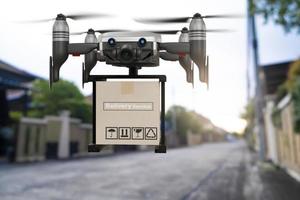 drone technologie engineering apparaat industrie vliegen in industrieel logistiek export import product levering aan huis service logistiek verzending vervoer transport of auto auto-onderdelen 3D-rendering foto