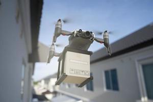 drone technologie engineering apparaat industrie vliegen in industrieel logistiek export import product levering aan huis service logistiek verzending vervoer transport of auto auto-onderdelen 3D-rendering foto