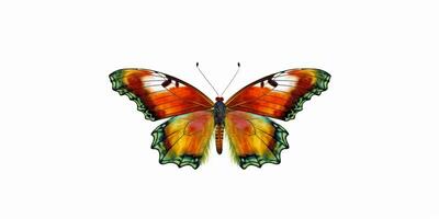 ai gegenereerd mooi en kleurrijk vlinder geïsoleerd Aan wit achtergrond. generatief ai foto