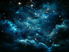 ai gegenereerd sterrenhemel blauw nacht lucht. universum gevulde met sterren. generatief ai foto
