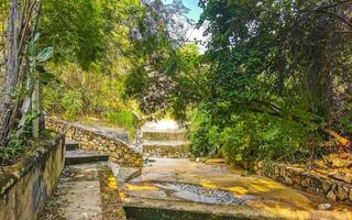 Open riolering systeem in de tropisch oerwoud bergen Mexico. foto