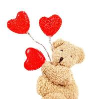 teddy beer met rood harten foto