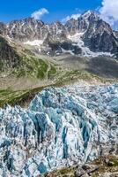 argentiere gletsjerzicht, chamonix, mont blanc-massief, alpen, frankrijk foto