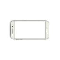 mobiel telefoon - voorkant - horizontaal - wit geïsoleerd Aan wit foto