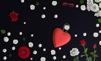 Valentijn dag behang en liefde zwart achtergrond foto voor grafiek