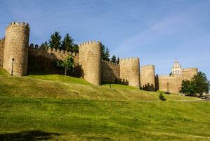 toneel- middeleeuws stad muren van avila, Spanje, UNESCO lijst foto