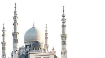 ai gegenereerd top visie van moskee Aan wit achtergrond, ai generatief foto