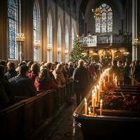 ai gegenereerd Kerstmis vrolijk Kerstmis ster Kerstmis achtergrond foto