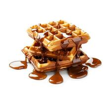 weens wafels met chocola siroop foto