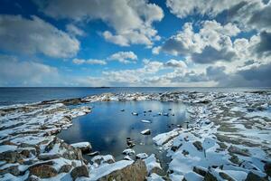 Noors fjord in winter foto