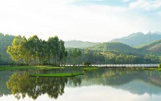 natuurlandschap van bergen en bossen in vietnam foto