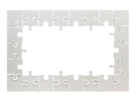witte puzzelstukjes en plaats voor uw inhoud, met kopieerruimte foto