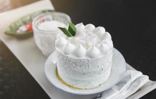 witte kokos cake set. foto