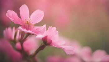 ai gegenereerd roze bloemen zijn getoond in een wazig beeld foto