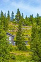 mooie panorama huisjes hutten bergen kvitfjell skigebied favang noorwegen.