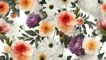 ai gegenereerd een bundel van bloemen zijn geregeld in een patroon foto