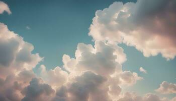 ai gegenereerd wolken in de lucht met een blauw lucht achtergrond foto