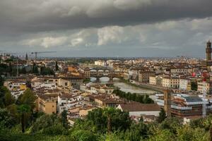 foto met de panorama van de middeleeuws stad van Florence in de regio van Toscane, Italië