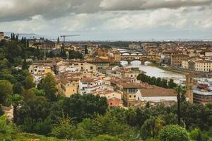 foto met de panorama van de middeleeuws stad van Florence in de regio van Toscane, Italië