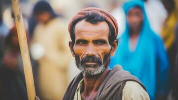 ai gegenereerd een Indisch Mens symboliseert zijn cultuur. generatief ai foto