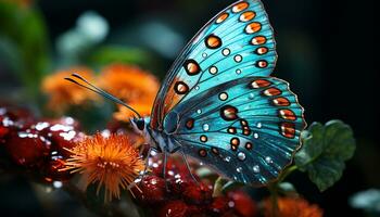 ai gegenereerd levendig vlinder vleugel vitrines natuur schoonheid in multi gekleurde patronen gegenereerd door ai foto