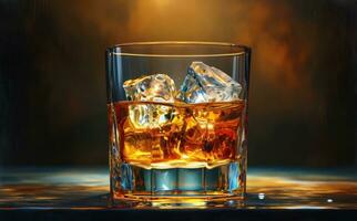 ai gegenereerd een glas van whisky beeldmateriaal foto