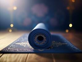 ai gegenereerd rustig yoga mat mockup voor welzijn en geschiktheid - ai gegenereerd foto