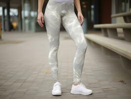 ai gegenereerd modieus leggings mockup voor geschiktheid en mode - ai gegenereerd foto