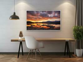 ai gegenereerd artistiek canvas afdrukken mockup voor huis en galerij decor - ai gegenereerd foto