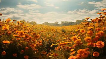 ai gegenereerd herfst wilde bloemen weide charme - ai gegenereerd foto