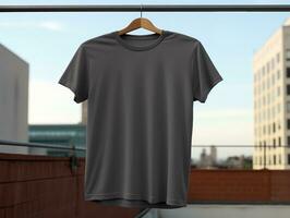 ai gegenereerd modieus t-shirt ontwerp mockup voor kleding - ai gegenereerd foto