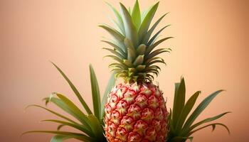 ai gegenereerd versheid en zoetheid van rijp ananas in tropisch zomer natuur gegenereerd door ai foto