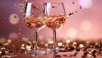 ai gegenereerd luxe viering wijn, Champagne, romantiek, elegantie, partij, succes, fijnproever gegenereerd door ai foto